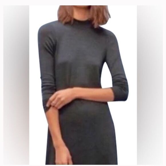 Aritzia Wilfred Free Moulton Mockneck Open Back Gray Dress Small - Picture 2 of 7